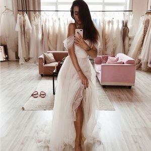 Tulle Off the Shoulder Wedding Gown